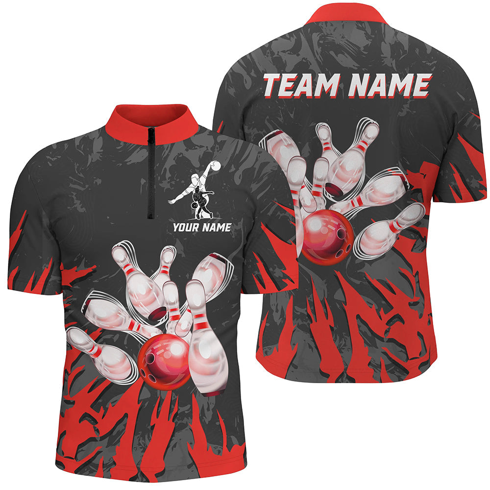 Custom Bowling Quarter-Zip Shirt for Men & Women - Multicolour B458