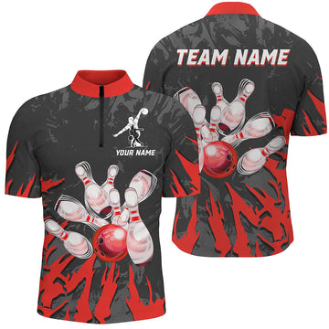 Custom Bowling Quarter-Zip Shirt for Men & Women - Multicolour B458