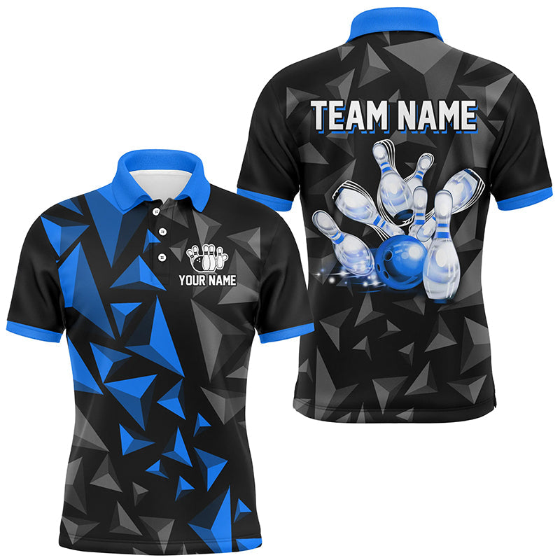 Blue Bowling Team Polo Shirt for Men and Women B500