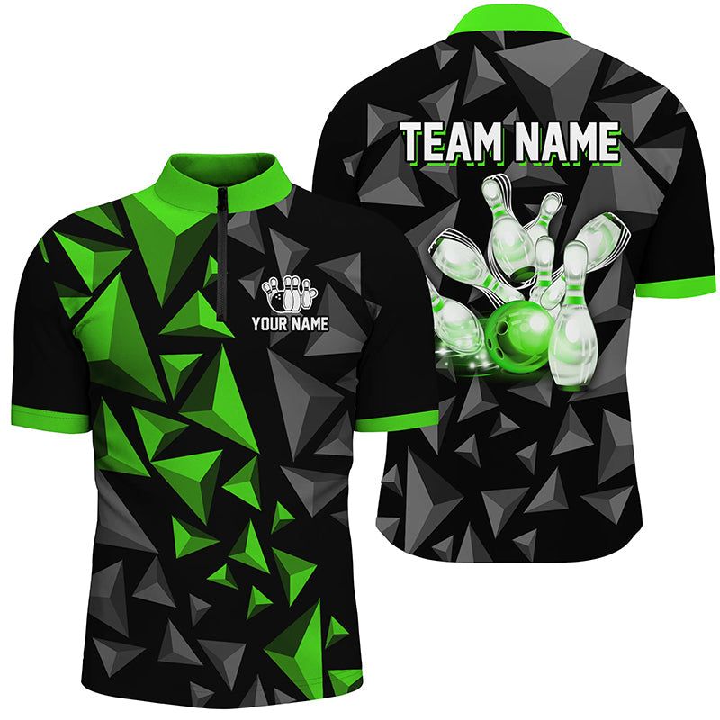 Men's & Women's Green Bowling 1/4 Zip Jersey B500