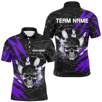 Custom Halloween Purple Bowling Polo Shirt for Men & Women B538