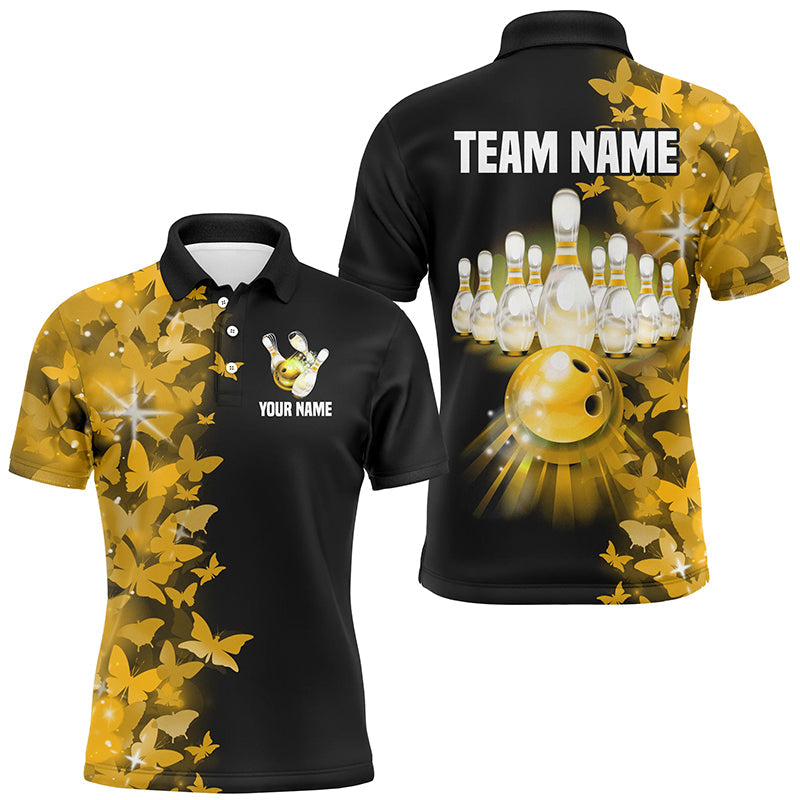 Yellow Butterfly Bowling Polo Shirt for Men & Women B505