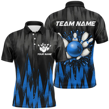 Custom Blue Bowling Polo Shirt for Unisex Team B458