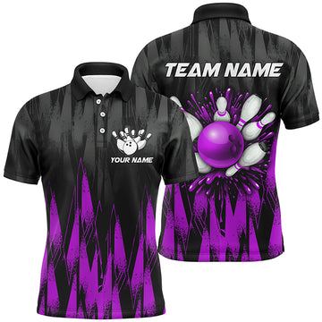 Custom Purple Bowling Polo Shirt for Men & Women B458