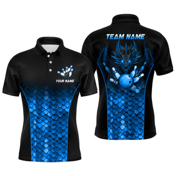 Custom Blue Dragon Bowling Polo Shirt for Teams B508