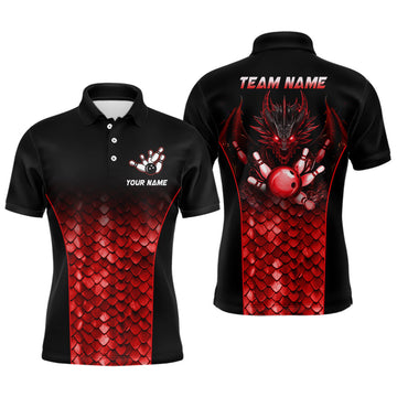 Custom Red Dragon Bowling Polo Shirt for Men and Women B508