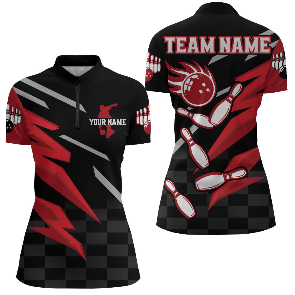 Women's Custom Bowling Quarter-Zip Shirt B306