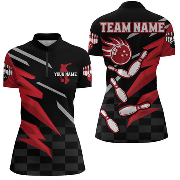 Women's Custom Bowling Quarter-Zip Shirt B306