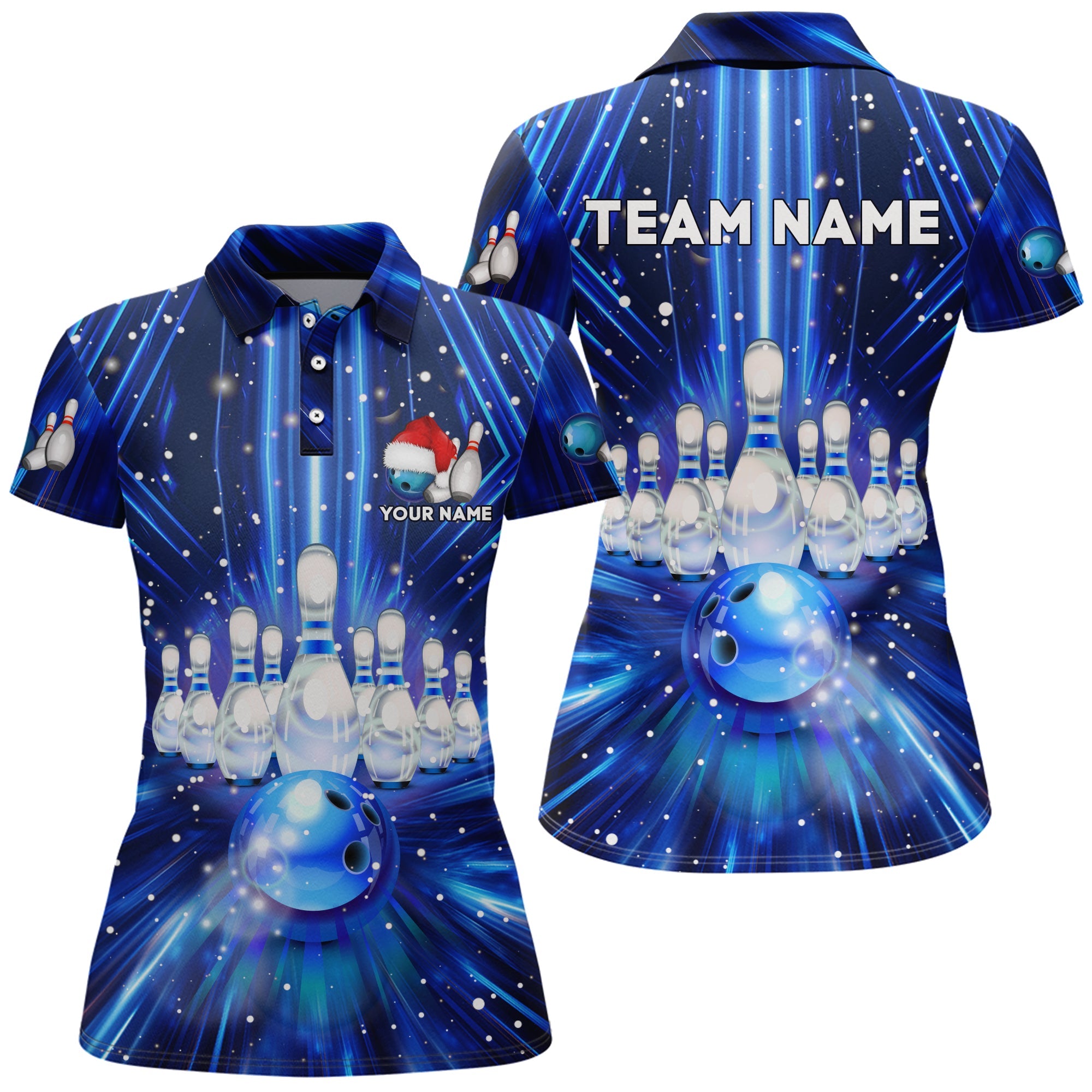 Custom 3D Bowling Polo Shirt for Women B384