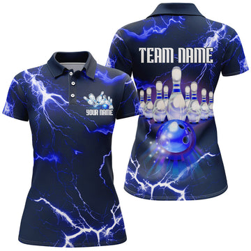 Women's Lightning Thunder Bowling Polo Shirt B389