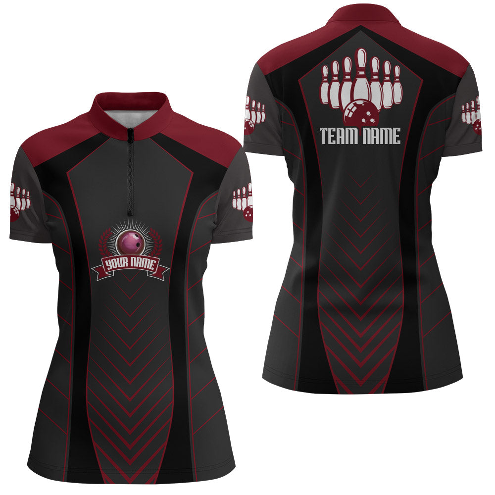 Women's Custom Bowling Quarter-Zip Jersey B266