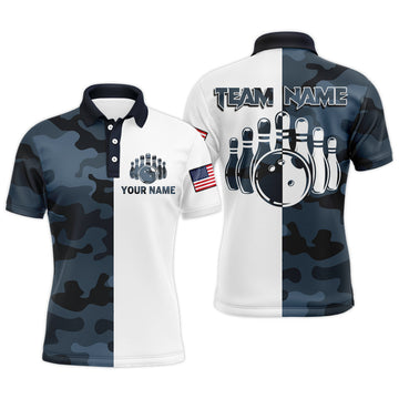 Custom Camo Bowling Polo Shirt for Men & Women B442