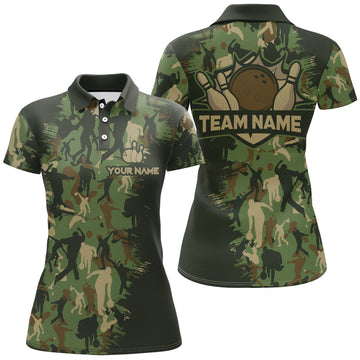 Women's Camo Bowling Polo Shirt B304