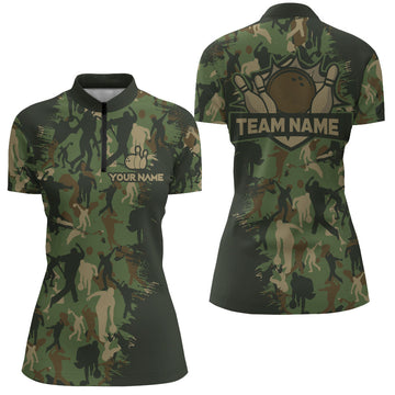 Women's Camo Bowling Quarter-Zip Jersey B304