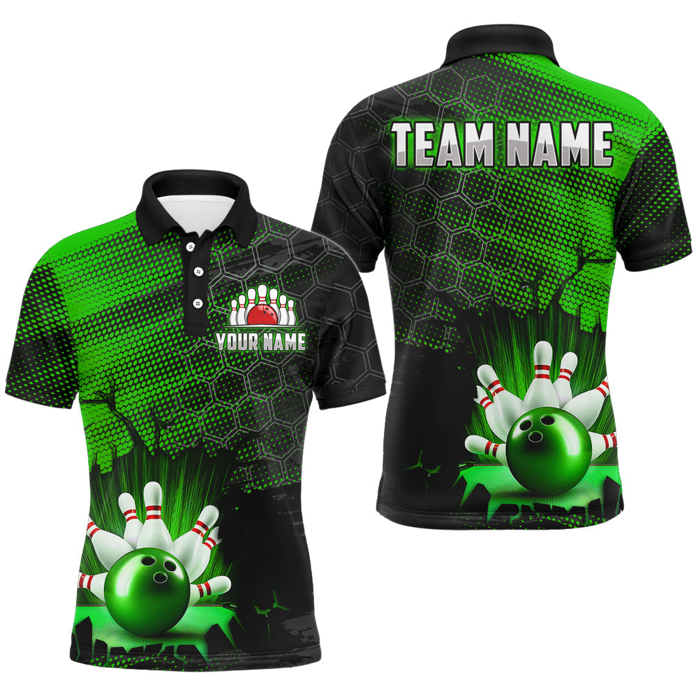 Custom Green Unisex Bowling Polo Shirt B533