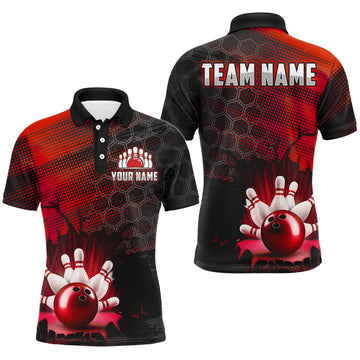 Custom Red Unisex Bowling Polo Shirt B533