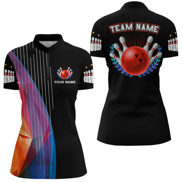 Custom Women's Bowling Quarter-Zip Shirt with Name B151