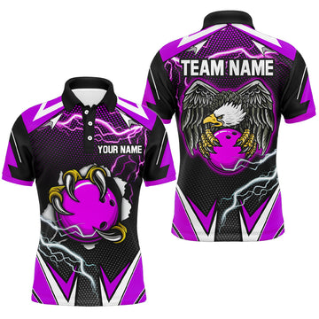 Custom Purple Eagle Bowling Polo Shirts for Men & Women B468