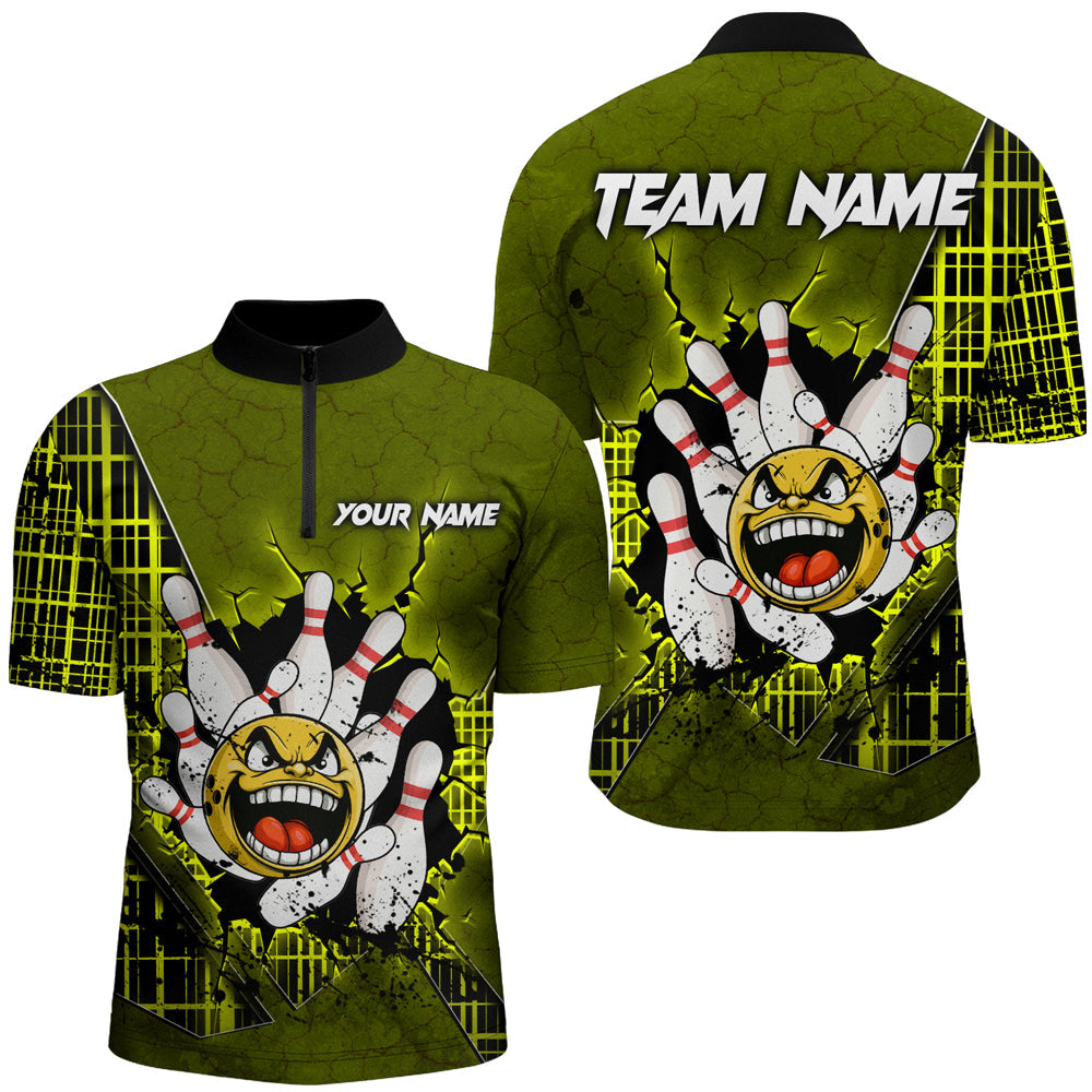 Custom Yellow Bowling 1/4 Zip Shirt - Unisex Team Jersey B489