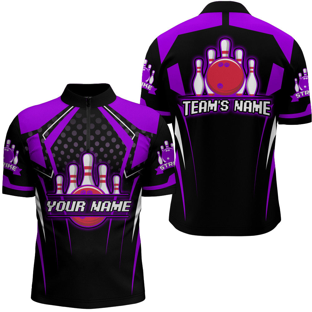 Men's Team Strike Bowling Quarter-Zip Jersey B271