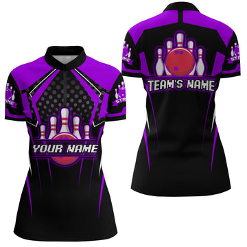 Women's Bowling Quarter-Zip Jersey - Team Strike B271