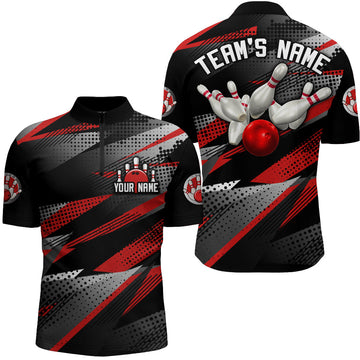 Men's Custom Bowling Quarter-Zip Shirt B268