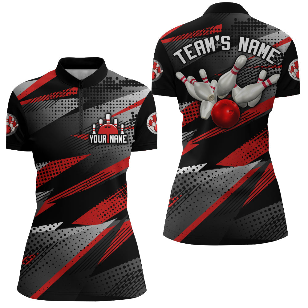 Women's Bowling Quarter-Zip Team Jersey B268