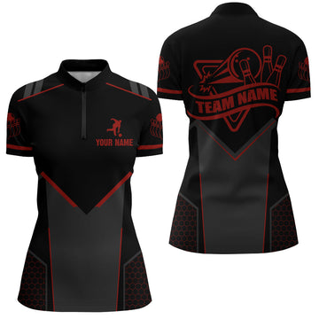 Women's Custom Bowling Quarter-Zip Jersey - Short Sleeve B267
