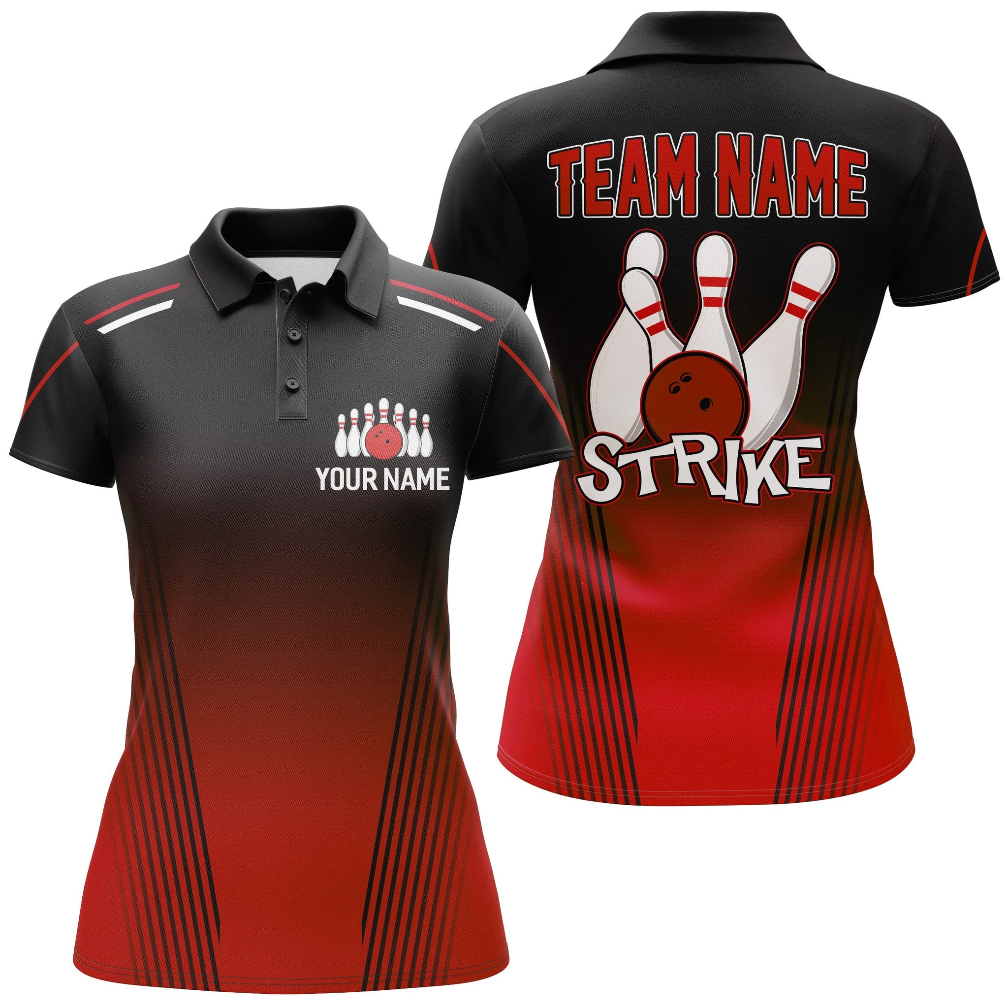 Women's Custom Bowling Polo Shirts B346