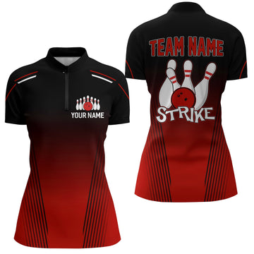 Women's Custom Bowling Quarter-Zip Shirt B346