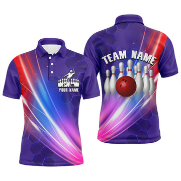 Personalised Purple Bowling Polo Shirt for Men B40