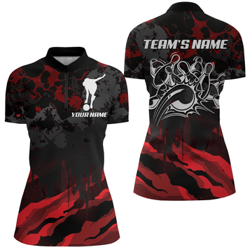 Women's Camo Bowling Quarter-Zip Jersey B285