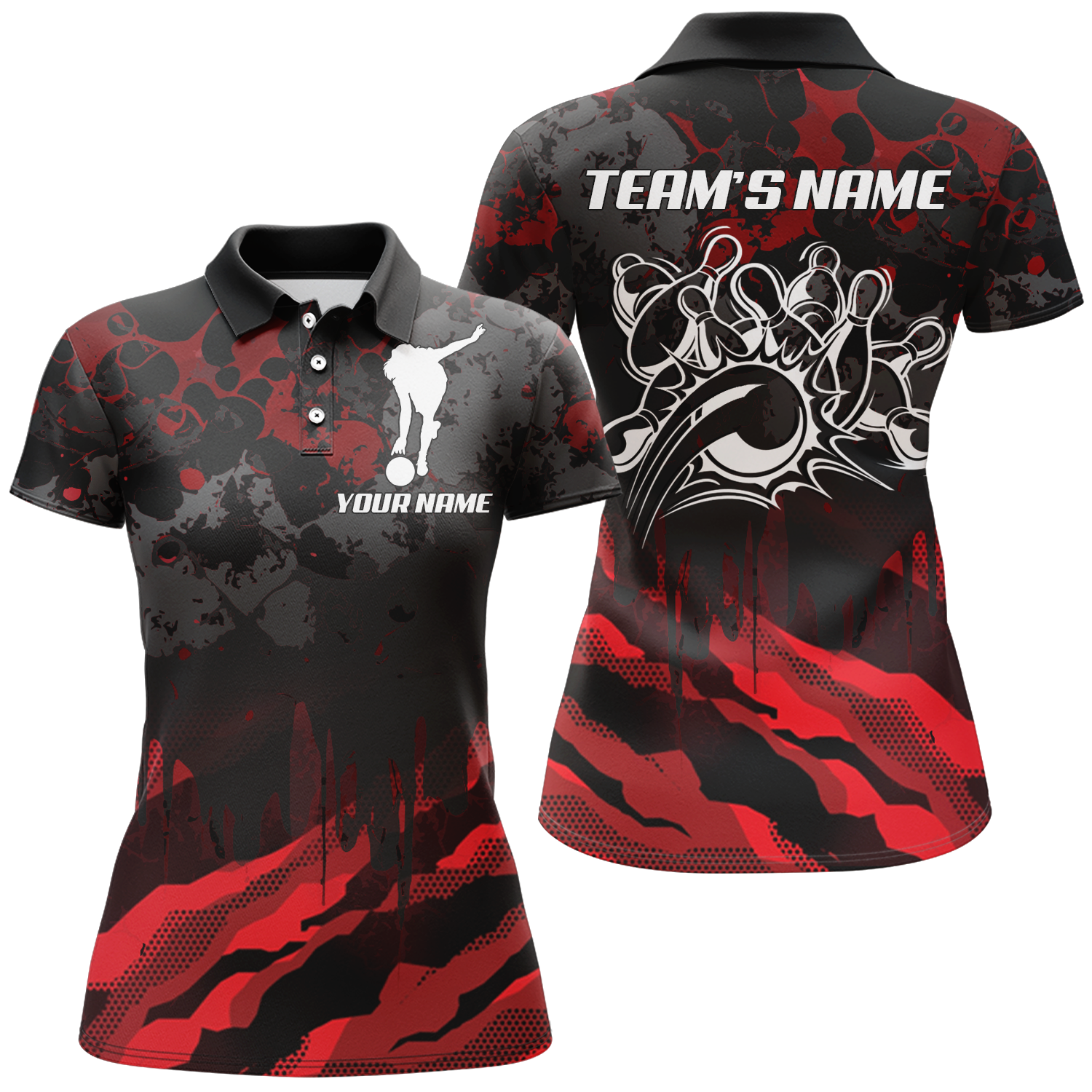 Women's Camo Bowling Polo Shirt B285