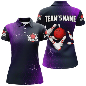Women's Purple Bowling Polo Shirt B258