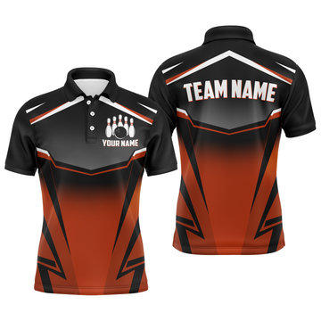 Unisex Orange Bowling Team Polo Shirt B530