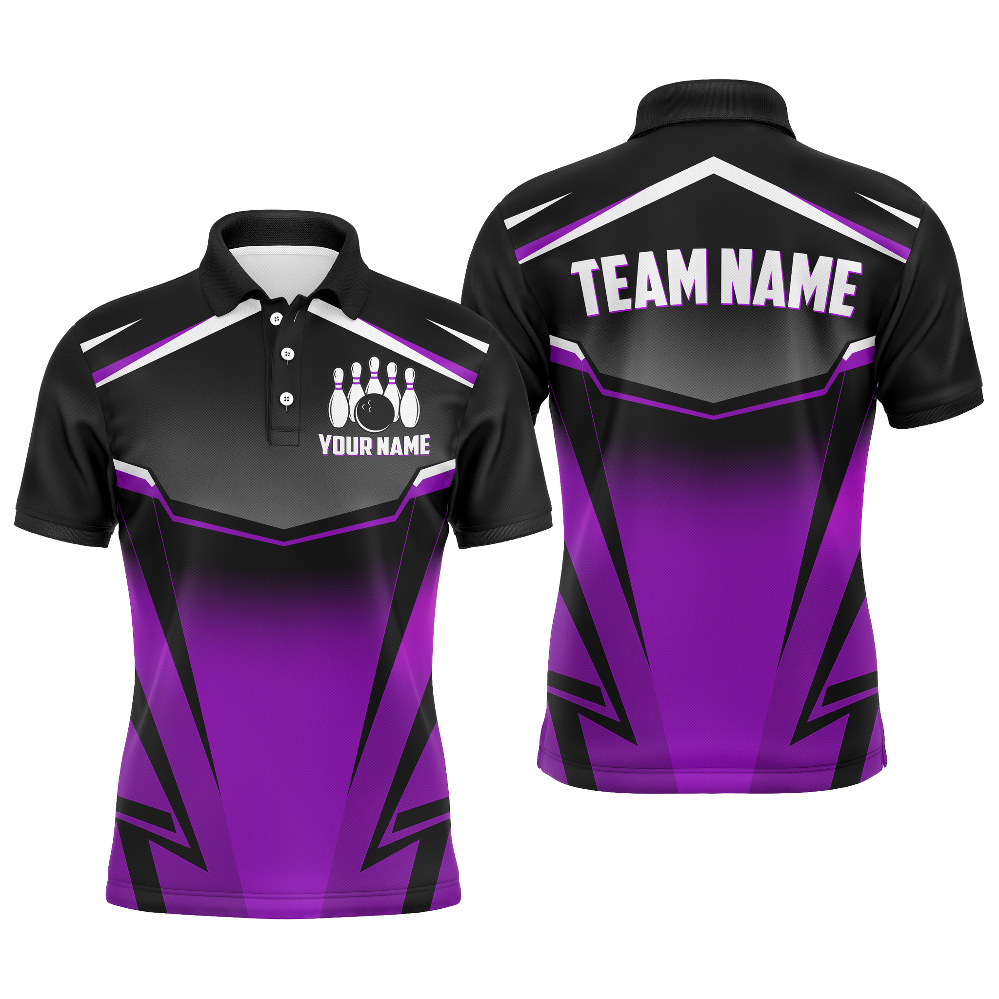 Custom Purple Bowling Polo - Unisex Team Jersey B530