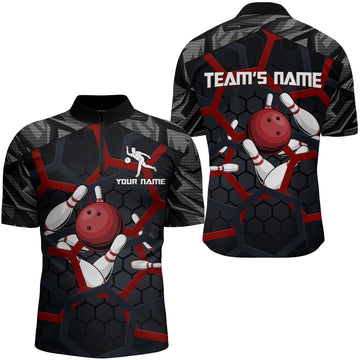 Men's Camo Bowling Quarter-Zip Jersey B198
