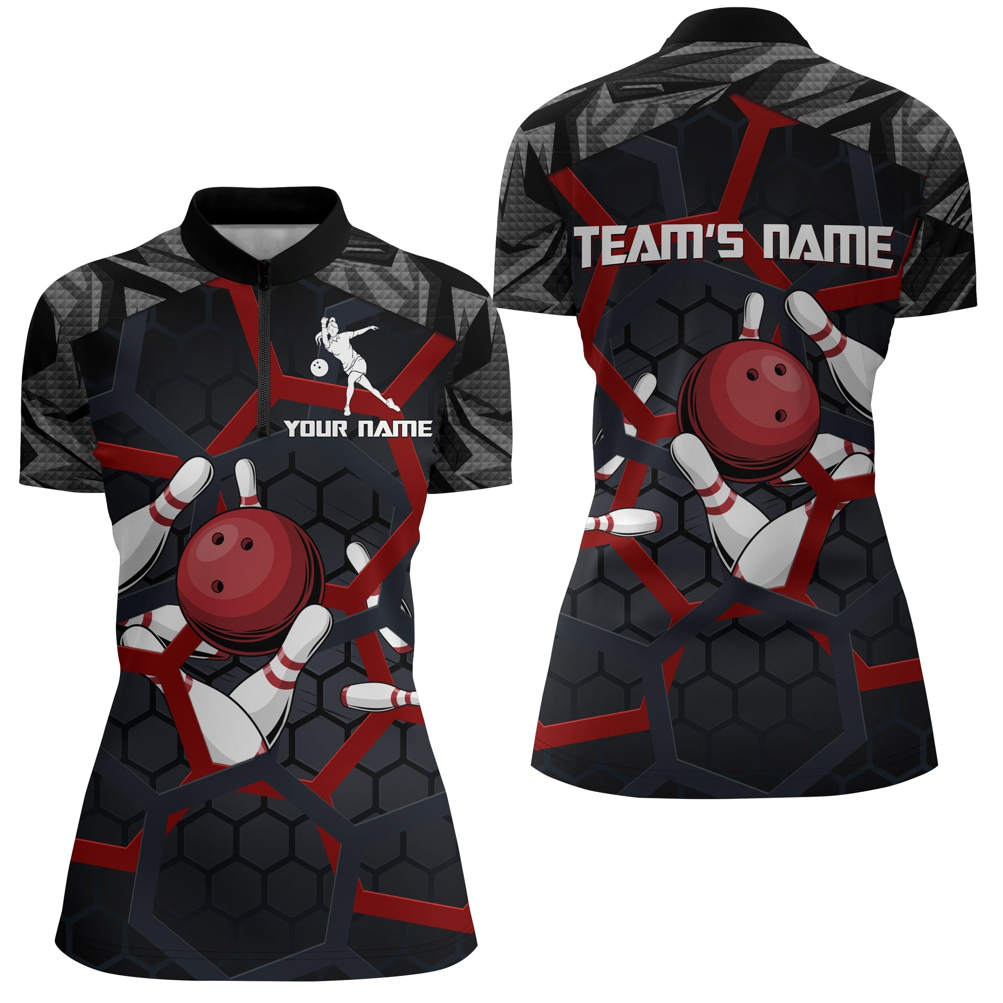 Women's Camo Bowling Quarter-Zip Jersey B199