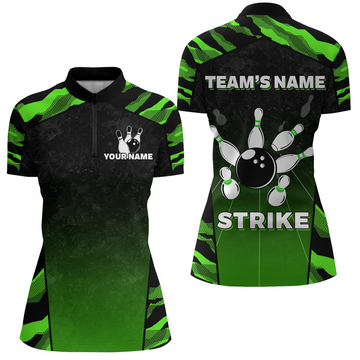 Camo Bowling Quarter-Zip Shirt for Women - Strike Team Jersey B328