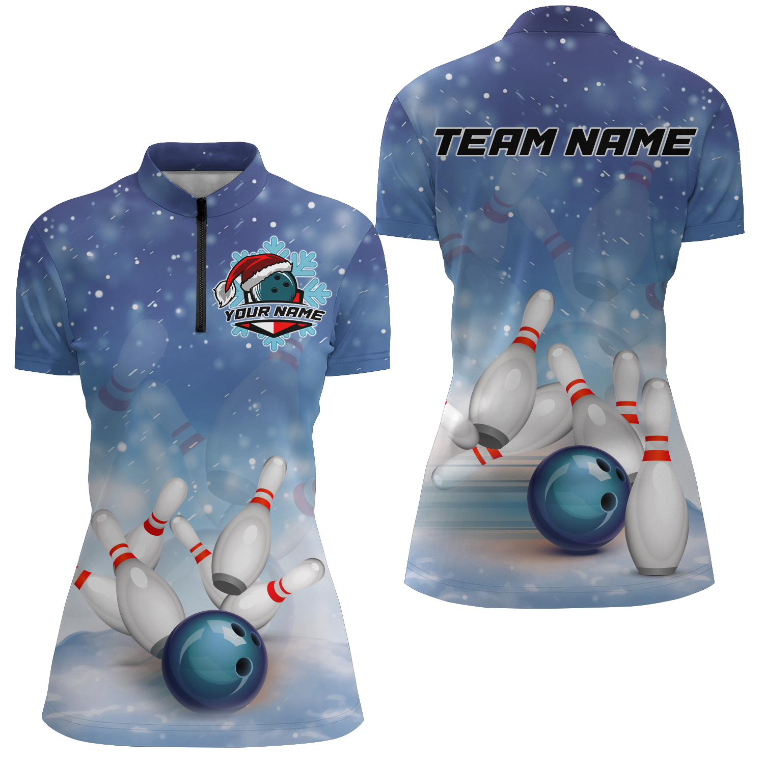 Custom Women's Bowling Quarter-Zip Shirt B382