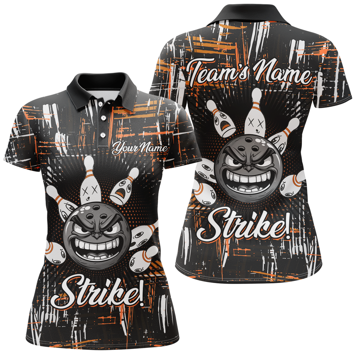 Women's Custom Funny Bowling Polo Shirt B322