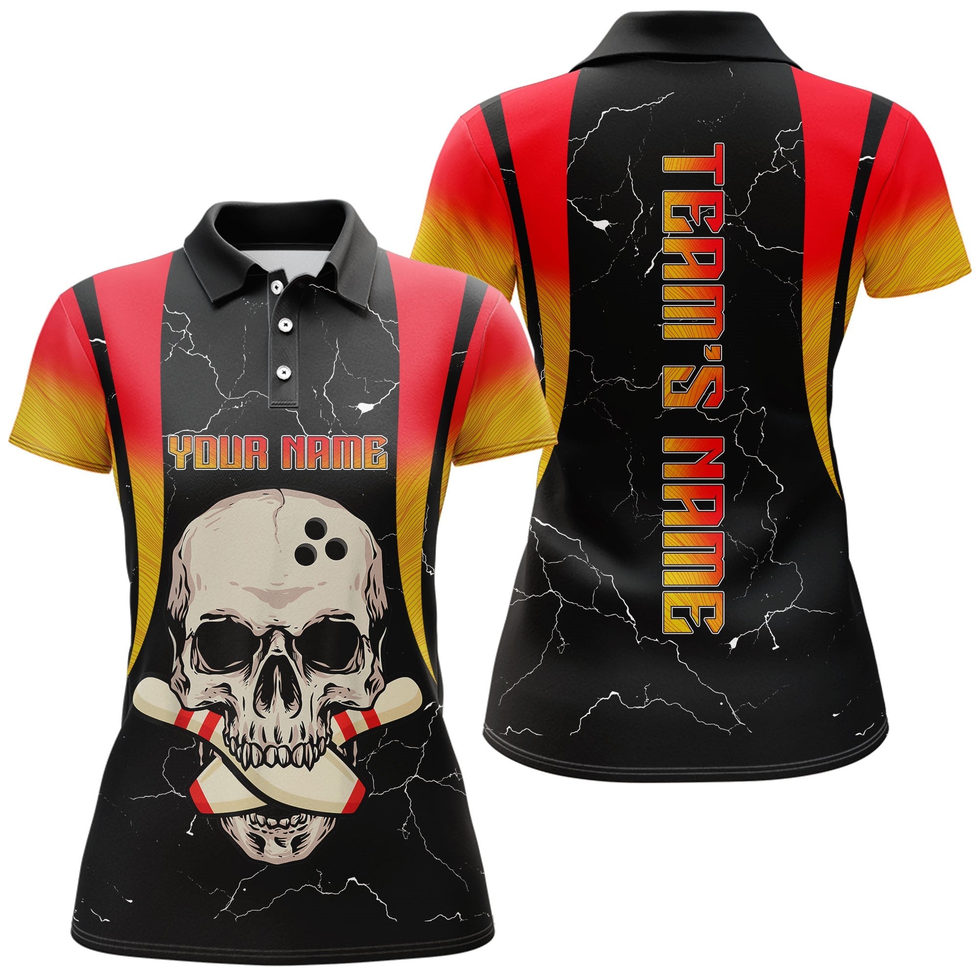 Women's Flame Bowling Polo Shirt B28