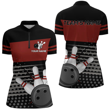 Women's Custom Bowling Quarter-Zip Team Jersey B223