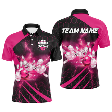 Couples Pink Bowling Polo Shirt B491