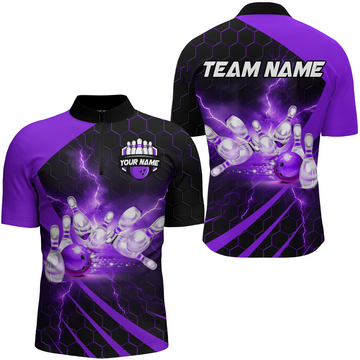 Couples Purple Bowling 1/4 Zip Jerseys B491