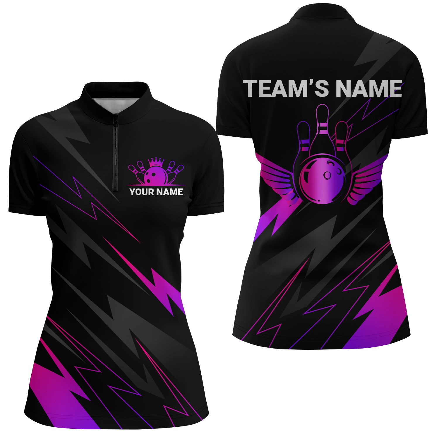 Women's Custom Bowling Quarter-Zip Jersey B344