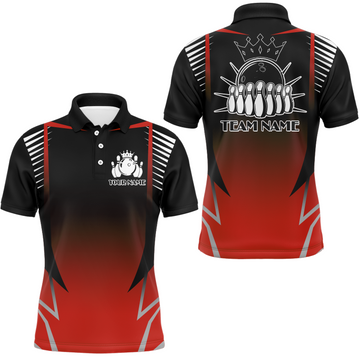 Men's Custom Bowling Polo Shirt - Personalised Team Jersey B345