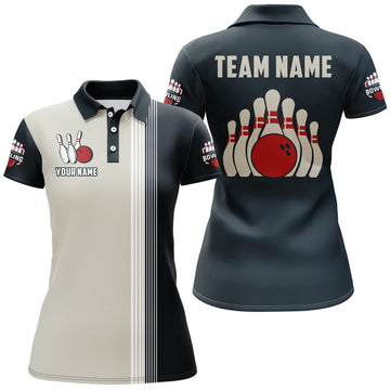 Personalised Navy Bowling Polo Shirt for Women B245