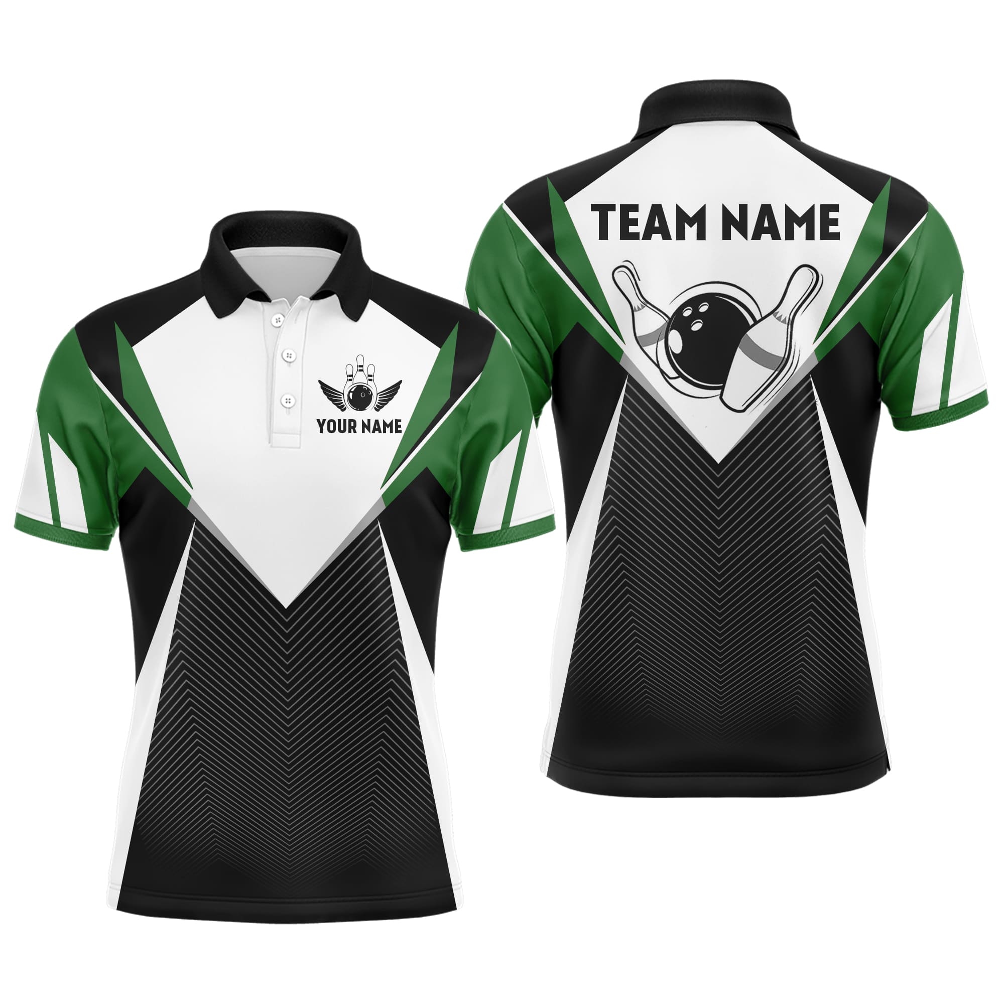 Custom Green Bowling Polo Shirt for Men B252