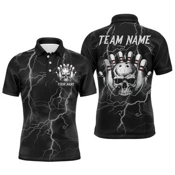 Men's Bowling Polo Shirt - Lightning Thunder Team B335